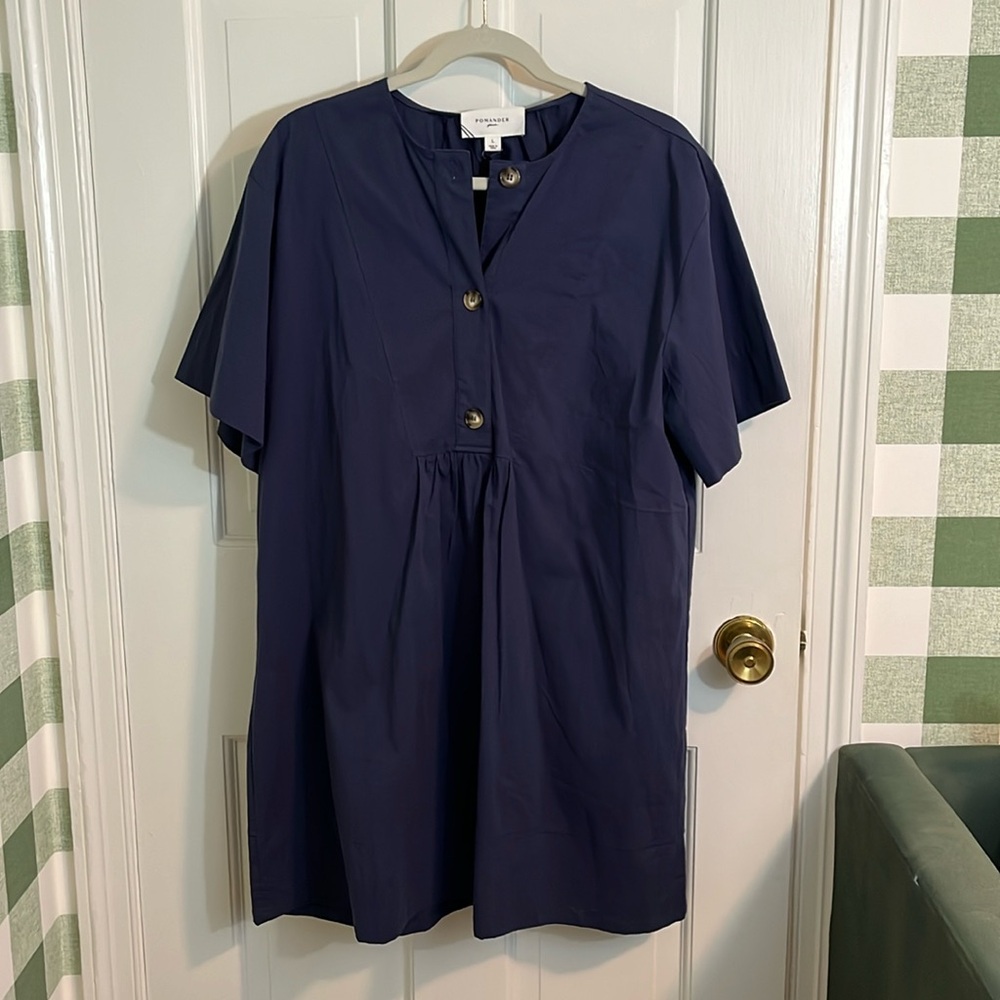 NWT Tuckernuck Pomander Place Lea Dress Indigo Blue Navy Blue Size L